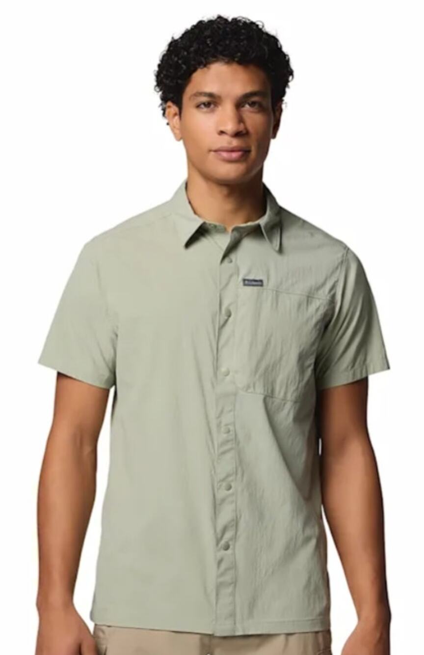 New COLUMBIA Sage Peak Woven Omni-Wick Short Sleeve Button Front Shirt XXL